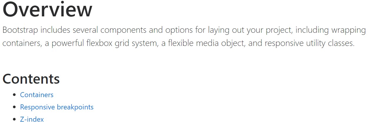 Bootstrap layout official  documents