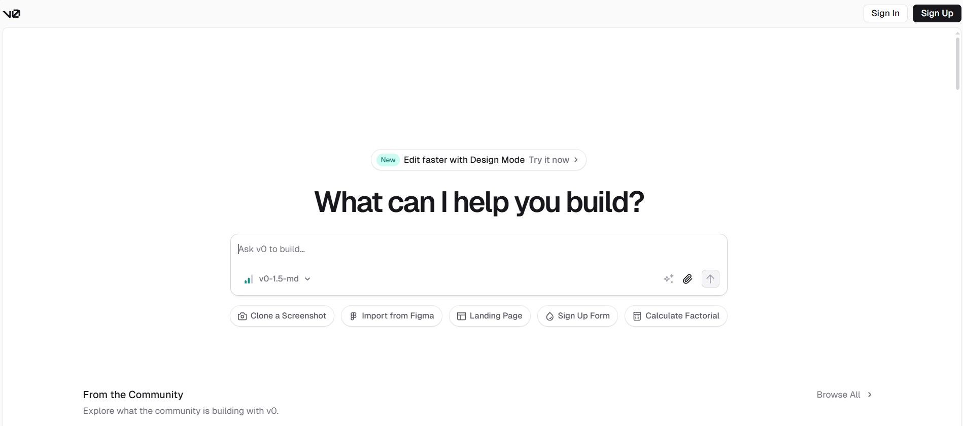 v0.dev AI Website Builder